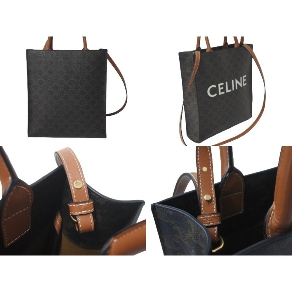 Celine Cabas Triomphe Canvas Vertical Tote Bag - Picture 3 of 8